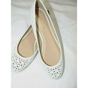 NWT TALBOTS WHITE WEAVE BRIGETE FLATS